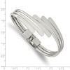 Black Bow Jewelry 28mm Stainless Steel Polished Triple Bypass Hinged Bangle Bracelet - 3 of 4