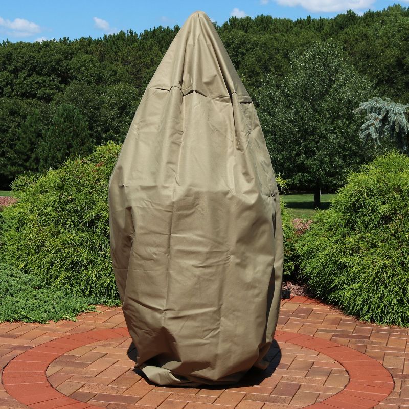 Sunnydaze Outdoor Weather-Resistant Secure Fit Water Fountain Feature Protective Cover - 38" x 70" - Khaki, 2 of 6