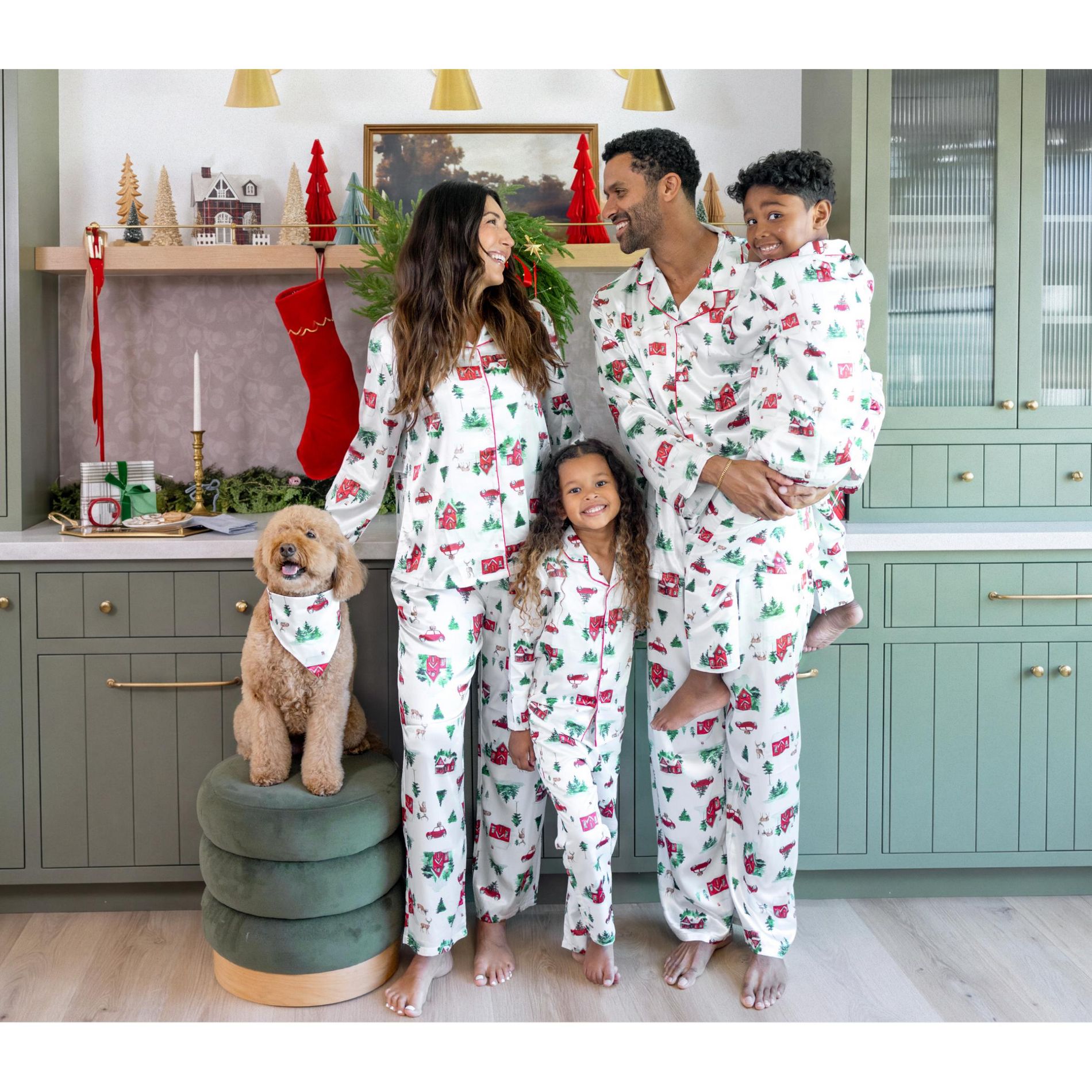 PATPAT Button Down Christmas Pajamas, Button Up Pjs for Family Sleepwear Long Sleeve Lounge Sets