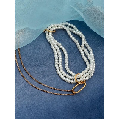 SOHI Women's Daisy White The Larissa Chain Necklace