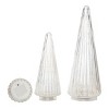 Transpac Light Up Glass Clear Trees Set of 3 for Christmas Decorative Objects - Elegant Holiday Home Decor - 3 of 4