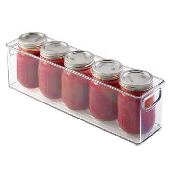 mDesign Plastic Stackable Kitchen Organizer Storage Bin with Handles
