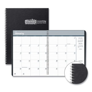 Monthly Hard Cover Planner, 11 x 8.5, Black Cover, 14-Month: Dec 2025 to Jan 2027 - 1 of 4