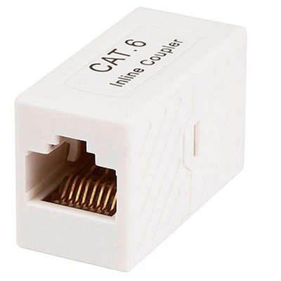 Monoprice 8P8C RJ45 Cat6 Inline Coupler - White, For Linking Two CAT6 Ethernet Cable