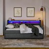 T Size Upholstery Sofa Bed with Three LED lights, with Storage Adjustable Headboard, with Two Storage Polyesterll Up drawers and Wireless Charging - 2 of 4