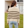 V For City Women's Striped Crochet Knit Long Sleeve Round Neck Open Front Cardigan Sweaters - 4 of 4