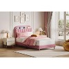 COZONY Twin Bed Frame with Storage Headboard, Velvet Upholstered Platform Bed with Strong Wooden Slats, Easy Assembly, No Box Spring Needed - 2 of 4
