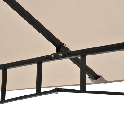 Beige Outdoor Patio Gazebo Canopy Tent with Mesh Sidewalls