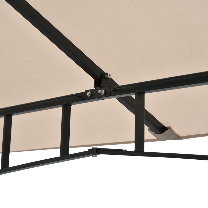 Outsunny 116.25" x 116.25" Outdoor Patio Gazebo Canopy Tent with Mesh Sidewalls, 2-Tier Canopy for Backyard, Beige, 5 of 9