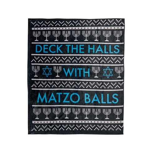 Deck the Halls with Matzo Balls 50" x 60" Plush Throw Blanket - image 1 of 2