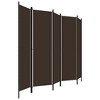 vidaXL 5-Panel Room Divider Brown 98.4"x70.9" - 3 of 4
