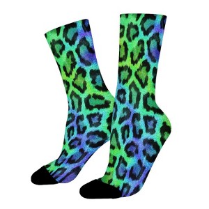 Leopard Animal Women Printed Crew Socks Funny Funky Socks Soft Polyester Novelty Gifts for Artists Men - 1 of 1
