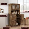 Garvee 50.4" Tall Farmhouse Bathroom Cabinet with Glass Doors,Adjustable Shelves & Anti-Tip Hardware – Freestanding Engineered Wood Storage - 3 of 4