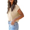 Womens Cropepd Sweater Vest with V Neck Cap Sleeve Sweater Tops Pullover Sweater Tops Rib Knit Sleeveless Sweaters Boxy Sweater Vest - 4 of 4
