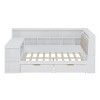 Polibi L-Shaped Wooden Daybed with Built-In Desk, Storage Bookcase, Upholstered RGB Headboard & Drawers - 4 of 4