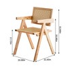 CAVINAS 17.72" Retro Dining Chairs,Set of 2,Rubber Wood Rattan Weaving Chairs for Dining Room,Wooden Accent Chairs,Dining Furniture Chairs - 3 of 4