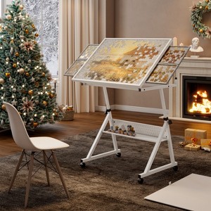 YOOCOZZ 1500 Pieces Puzzle Metal Table Board with 4 Trays for Adults Gift - 1 of 4