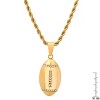 Steeltime 24" Men's 18k gold plated stainless steel american football simulated diamonds pendant - 3 of 4