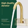 Cobbe Brushed Gold 4 Inch Centerset Bathroom Faucet, Bathroom Vanity Lavatory Faucets for Sink 3 Hole 2 Handle, Swivel Spout with Brass Drain Assembly - 4 of 4
