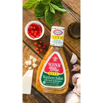 Ken&#39;s Steak House Lite Northern Italian with Basil and Romano Salad Dressing - 16fl oz