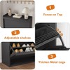 Shoe Storage Cabinet for Entryway with 3 Flip Drawers, Freestanding Narrow Slim Shoe Organizer w/Adjustable Shelf for Living Room, Hallway - 3 of 4