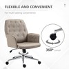 TiramisuBest Light Gray Fabric Office Chair, Tufted, Height Adjustable with Wheels & Padded Armrests - 4 of 4