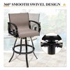 Crestlive Products Patio Sunbrella Swivel Bar Stools Set of 2 Outdoor Bar Height Barstools Aluminum Bar Chairs with High Back Armrest and Footrest - 4 of 4