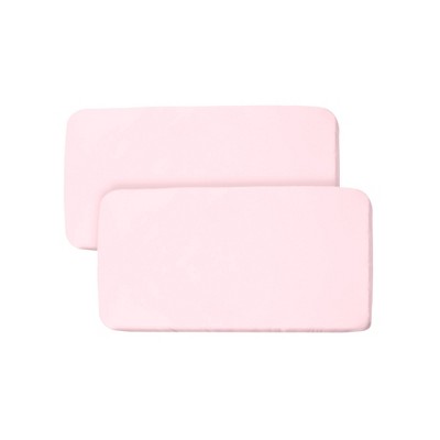 Image of BreathableBaby All-in-One Fitted Sheet & Waterproof Cover, For 33" x 15" Bassinet Mattress (2-Pack), Light Pink