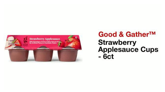 Strawberry Applesauce Cups - 6ct - Good & Gather&#8482;, 2 of 5, play video