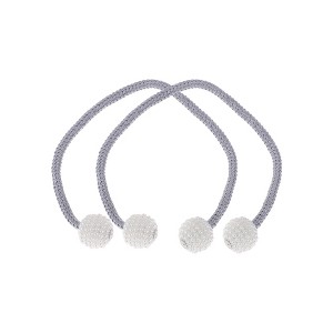 Unique Bargains Magnetic Buckle Large Faux Pearl Curtain Strap Polyester Rare Earth Magnet 2 Pcs - 1 of 4