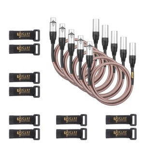 Clef Audio Labs XLR Male to XLR Female, Silver Zinc Alloy Shell/Grey Copper Braided - 3FT- 5PK - 1 of 4