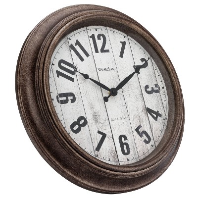 Westclox 15.5" Antique Bronze Finish Analog Wall Clock