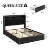 Garvee Upholstered Bed Frame with 4 Drawers, Black Velvet Platform with Tufted Headboard and Nailhead Design, No Box Spring Needed - 2 of 4