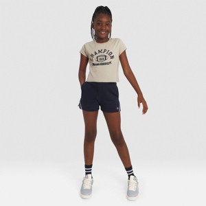 Champion Girls' Fleece Shorts with Taping - 1 of 4