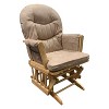 28" Rehan Microfiber Accent Chair Taupe/Natural Oak - Acme Furniture: Rubberwood Frame, Ottoman Included - 4 of 4