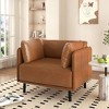 NicBex Faux Leather Accent Chair,Upholstered Living Room Chairs with Mid-Height Backrest and Steel Legs,Accent Chairs for Living Room - 2 of 4