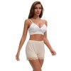 INSPIRE CHIC Women's Lace Trim Ice Silk Mid-Waisted Loose Slip Shorts Light and Breathable Comfort Boyshorts - 4 of 4