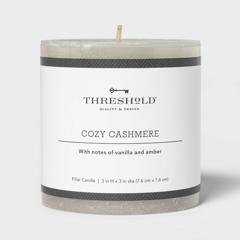 Pillar Cozy Cashmere Candle Gray - Threshold™, 1 of 6