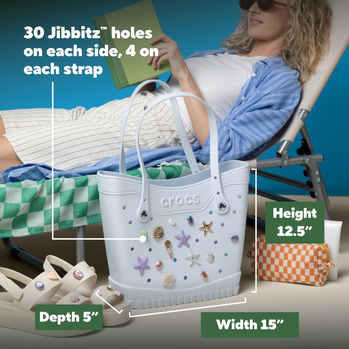 Crocs Tote Bag, Small, Ready to Personalize Shoulder Bags & Totes - thumbnail 8
