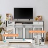 GDFStudio Elvina Modern 66.1'' Furniture Dog Crate TV Cabinet with 2 Drawers and 2 Removable Baffle - 4 of 4