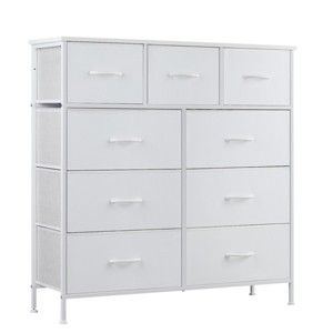 FURNIinspire Dressers 9 Drawer Fabric Tall Dresser Tower Closet Storage Chest of Drawers for Bedroom Nursery, White, 11.8"*39.37"*39.37" - 1 of 4