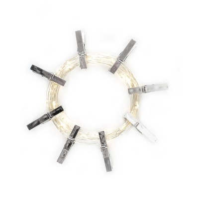 Perfect Holiday 36 LED Silver Photo Clip String Light- Battery Operated