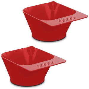TASALON Magnetic Hair Dye Bowl, 2 Piece Hair Dye Kit Bowls for Beauty Salon Trolley Cart and Barber Station - Red - 1 of 4