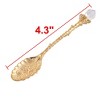 Unique Bargains Stainless Steel Flower Pattern Mini Dessert Coffee Tea Spoon Gold Tone 1 Pc - 2 of 3