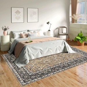 Persian Style Washable Rug, 8x10 Feet Low Pile & Non-Slip, for Bedroom Dining Room Home Office - 1 of 4