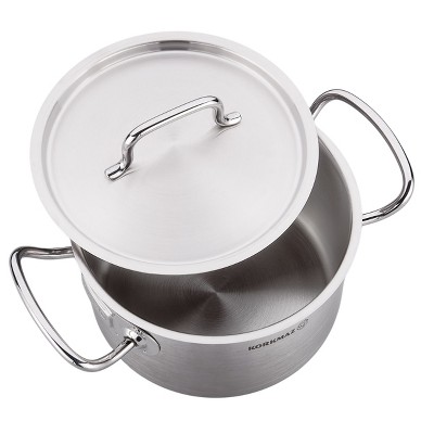 Korkmaz 2-Liter Silver Stainless Steel Casserole with Lid