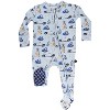 Lev Baby Infant Boys' Buttery Soft Police Pajama Double Zipper Footie - 2 of 4