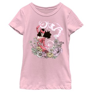 Girl's Marvel Floral Scarlet Witch T-Shirt - 1 of 4