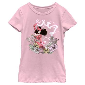 Girl's Marvel Floral Scarlet Witch T-Shirt