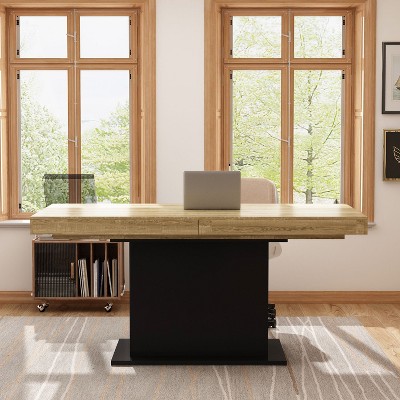 FUFU&GAGA Adjustable Width Rectangle Writing Desk